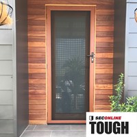 Seconline TOUGH Hinged Security Screen Doors Western Red Cedar Finish
